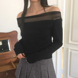 Ssotin Chiffon Shirring Drape T-shirt