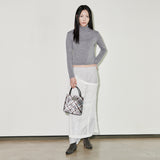 check mini velvet cross bag [charcoal]