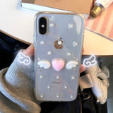 [MADE] dot angel resin case (heart-pink & wings-white)