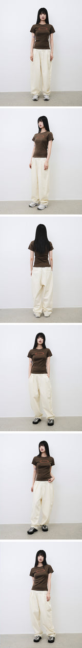 サークルロゴウーマンTシャツ(バーガンディ)