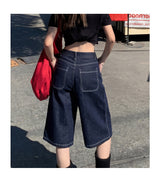 Heritage Retro Adjustable Waist Denim Bermudas