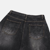 Blur washed balloon denim