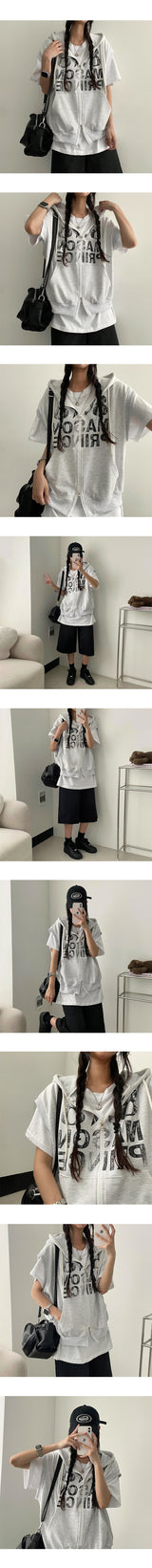 Poltet Two-Way Hooded Vest Zip-Up
