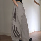 Dyoka Diagonal Track Nylon Two-Way Wide Pants