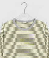 Henkan Stripe Color Matching Round Long Sleeve Tee