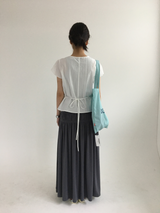 pleated button blouse (2color)