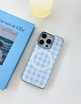 [MADE]ピクニックブルー エポキシ シルバー MagSafe対応 iPhoneケース
