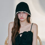 SunFlower Shell Crochet Hat (Black)