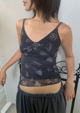 DRAWING MESH SLEEVELESS (3color)