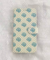 Rose Dot Lemon Yellow Vintage Diary Case Leather Card wallet Phone Case