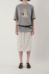 Dot frill skirt_ivory