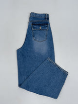 202 Back Pocket Balloon Fit Wide Denim Pants