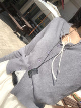 Mellow Slit Neck Button Knit Cardigan
