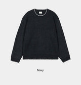 [Unisex] ステッチラウンドネックニット(3color)