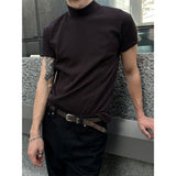 [MUSCLE FIT] Double cutting half pola t-shirts(4color)