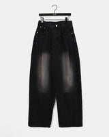 [Long/Short length] Eton One Pintuck Washed Wide Denim Pants