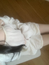 Katsumi Loose-Fit Fur Cardigan (White)