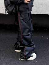 wet coating piping wide pants