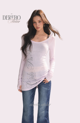 Trend lettering long-sleeve tee