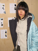 SNAP HOODIE SHIRT (SAND GREY)