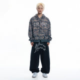 Rhinestone Camo Hoodie - BEIGE