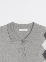 Peace Argyle Collar Cardigan
