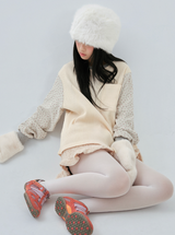 flower waffle long sleeve (cream)