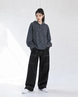 (UNISEX) マルチ ストライプ フード ロングスリーブ