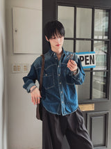 Kor ウエスタンデニムクロップシャツ