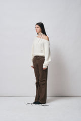 2 stitch pants [brown]