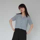 mesh knit cardigan