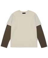 レイヤードストライプTシャツ イエロー