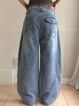 Diro Pocket Adjust Wide Washing Denim Pants