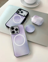 [MADE]ミスティラベンダー シルバー エポキシ MagSafeバンパー iPhoneケース