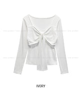 Hina Shirring Tie Ribbon Long Sleeve