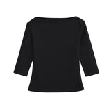 アヴェノアボートネック7分袖Tシャツ