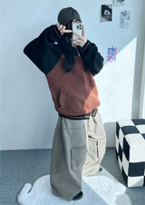 カラーブロックラグラン2ウェイジップアップ🤎🖤🩶🤍 - 3 カラーズ