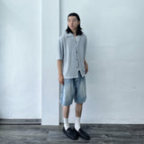 Ice Mist Textured Open Collar Shirt