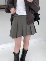 Billy Checkered Pleats Mini Skirt (one color)