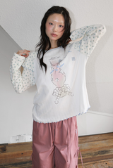 ドリームフラワーベースTシャツ ブルー