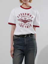 (UNISEX) スピードウェイリンガー半袖Tシャツ