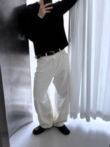 [4계절] Wide cotton curved pants(3color)
