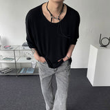 B747 Narrow Golgi V-Neck U-Neck Short Sleeve (3 colors)