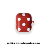wittyドットエアポッズケース (red+white)