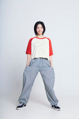 circle print raglan ½T-shirts_red/ivory