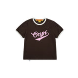 グッドバイブオンリーリンガーTシャツ_ブラウン