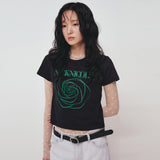 NICOLE ROSE PRINTING CROP TOP_BLACK PINK