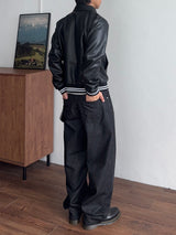 Twin Line Leather Jacket (2color) (No.995)