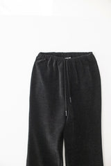 Corduroy boots cut pants (Black)