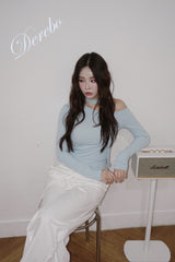 Sky Choker Unbalanced Off-Shoulder Long Sleeve T-Shirt